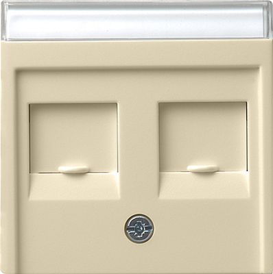 Gira Systeem55 RJ45 inbouwset met draagframe en inzetplaat creme glanzend 019100 + 066301