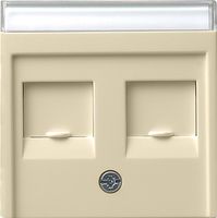 Gira Systeem55 RJ45 inbouwset met draagframe en inzetplaat creme glanzend 019100 + 066301