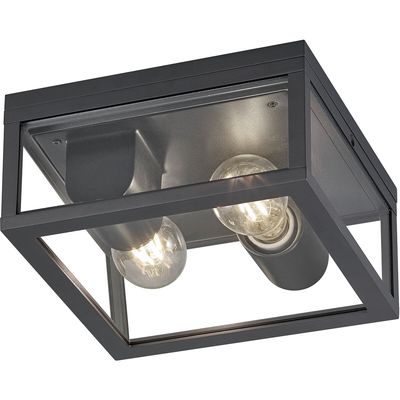 LED Tuinverlichting - Tuinlamp Plafond - Trion Garinola - E27 Fitting - 2-lichts - Mat Antraciet - Aluminium