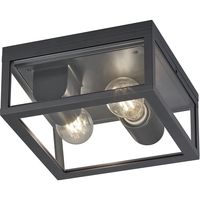 LED Tuinverlichting - Tuinlamp Plafond - Trion Garinola - E27 Fitting - 2-lichts - Mat Antraciet - Aluminium