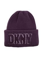 Dkny Kids bonnet nervuré à logo floqué - Violet - thumbnail