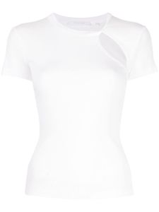 Helmut Lang haut asymétrique à manches courtes - Blanc