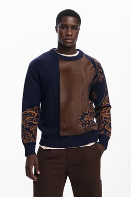 Paisley trui - BLUE - XL