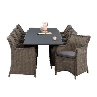 Le Sud tuinset Cordoba Del Sol uitschuifbaar - grijs - 9-delig