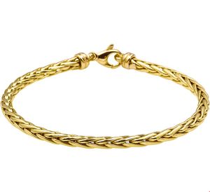 Zilgold Armband Vossenstaart geelgoud met zilveren kern 4 mm 19 cm