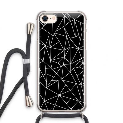 Geometrische lijnen wit: iPhone 7 Transparant Hoesje met koord
