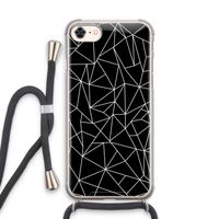 Geometrische lijnen wit: iPhone 7 Transparant Hoesje met koord