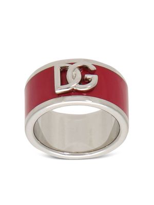 Dolce & Gabbana bracelet en émail à plaque logo - Rouge