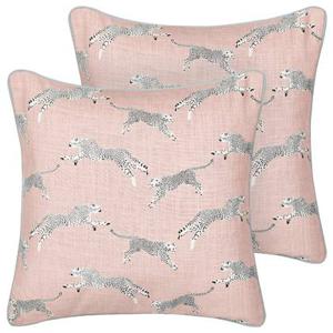 Beliani - ARALES - Sierkussen set van 2 - Roze - 45 x 45 cm - Katoen