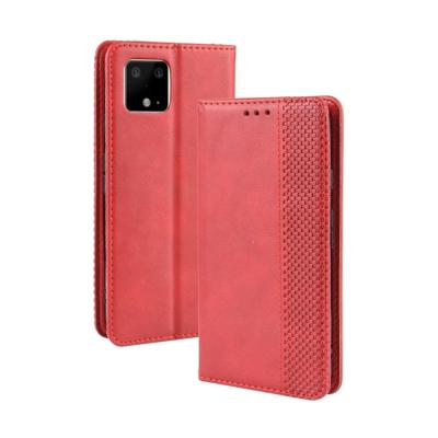 Magnetic Buckle Retro Crazy Horse Texture Horizontal Flip Leather Case for Google Pixel 4xl with Holder & Card Slots & Photo Frame(Red)