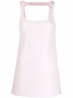 Courrèges robe courte à design sans manches - Rose