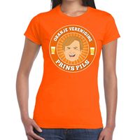 Oranje vereniging Prins Pils t-shirt oranje dames - thumbnail