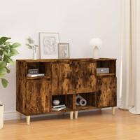 Dressoirs 2 st 60x35x70 cm bewerkt hout gerookt eikenkleurig