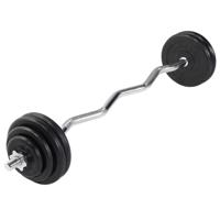 Gorilla Sports EZ-Curlset 35 kg - Rubber - Halter met gewichten -30 mm