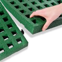 EXIT Dynamic groundlevel trampoline 244x427cm met Freezone veiligheidstegels - zwart - thumbnail