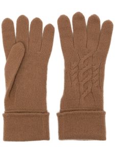 N.Peal gants en maille torsadée - Marron