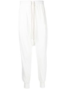 Rick Owens DRKSHDW pantalon en coton à lien de resserrage - Blanc