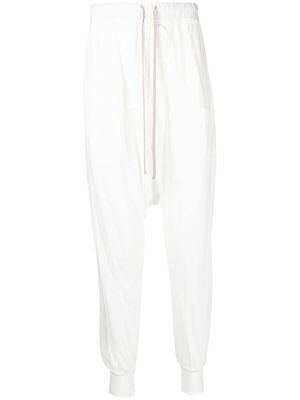 Rick Owens DRKSHDW pantalon en coton à lien de resserrage - Blanc