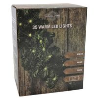 Dennenslinger/dennen guirlande groen - 270 cm -met verlichting 35 leds