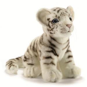 Hansa witte tijger knuffel - pup - 18 cm - pluche - zittend - knuffeldier - dierenknuffel