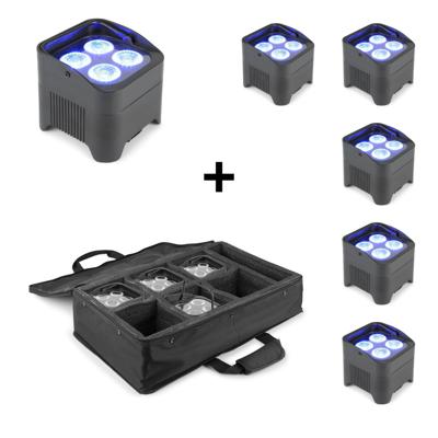 BeamZ 6x BBP94 verticale LED par + AC-440 flightbag