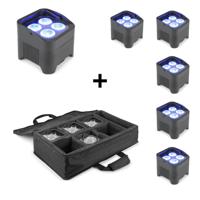 BeamZ 6x BBP94 verticale LED par + AC-440 flightbag