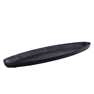 Yaren Zwart Aluminium Ovale Kom Met Rand Groot