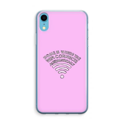 Home Is Where The Wifi Is: iPhone XR Transparant Hoesje