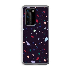 Dark Rounded Terrazzo: Huawei P40 Pro Transparant Hoesje
