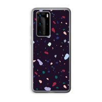 Dark Rounded Terrazzo: Huawei P40 Pro Transparant Hoesje