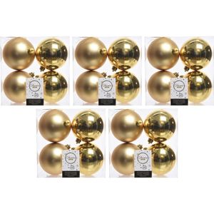 20x Gouden kerstballen 10 cm kunststof mat/glans