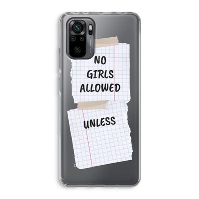 No Girls Allowed Unless: Xiaomi Redmi Note 10 Pro Transparant Hoesje