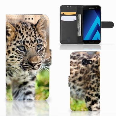 Samsung Galaxy A5 2017 | Telefoonhoesje | Met pasjeshouder | Baby Luipaard