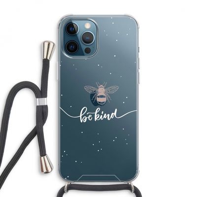 Be(e) kind: iPhone 12 Pro Max Transparant Hoesje met koord