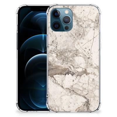 iPhone 12 | 12 Pro Anti-Shock Hoesje Marmer Beige iPhone 12 | 12 Pro Anti-Shock Hoesje Marmer Beige