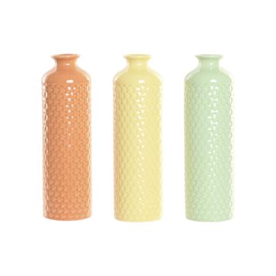 Vaas Home ESPRIT Groen Beige Terra cotta Dolomite 9 x 9 x 30 cm (3 Stuks) Vaas Home ESPRIT Groen Beige Terra cotta Dolomite 9 x 9 x 30 cm (3 Stuks)