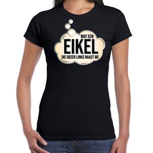 Wat een eikel feest fun tekst t-shirt / shirt zwart voor dames