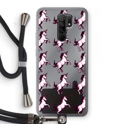Musketon Unicorn: Xiaomi Redmi 9 Transparant Hoesje met koord