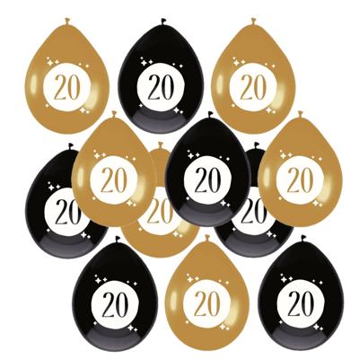 Haza Ballonnen - 20 jaar - leeftijd verjaardag - 18x stuks - 30 cm - versiering - feestartikelen