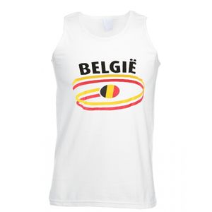 Witte heren tanktop Belgie 2XL  -