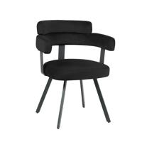LABEL51 Eetkamerstoel Bardio - Zwart - Fluweel - Black Frame LABEL51 Eetkamerstoel Bardio - Zwart - Fluweel - Black Frame