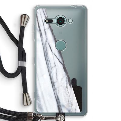 Gestreepte marmer: Sony Xperia XZ2 Compact Transparant Hoesje met koord