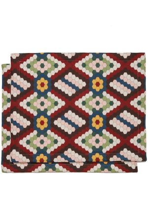 La DoubleJ lot de deux sets de table à motif géométrique - Multicolore