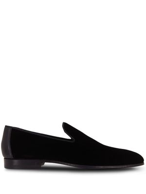 Magnanni mocassins en velours à bout en amande - Noir