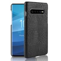 Schokbestendige krokodil textuur PC + PU-Case voor Galaxy S10 5G (zwart)