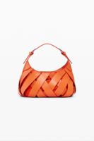 Medium gevlochten tas met leerlook - ORANGE - U