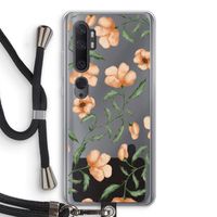 Peachy flowers: Xiaomi Mi Note 10 Transparant Hoesje met koord