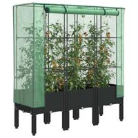 VidaXL Plantenbak verhoogd met kashoes 120x40x140 cm rattanlook