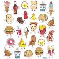 Creativ Company Stickers, fast food, vel 15x16,5 cm, 1 vel