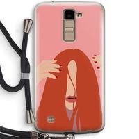 Woke up like this: LG K10 (2016) Transparant Hoesje met koord
